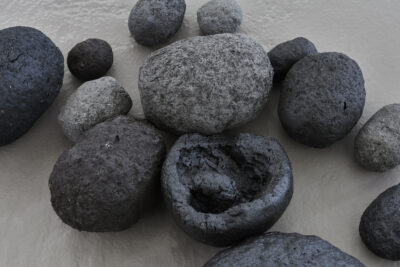 A close-up view of the Moqui marble replicas at the “Here and Elsewhere” exhibition, Villeurbanne, France | Photo by Thomas Lannes courtesy of Paul Gabrielsen, St. George News