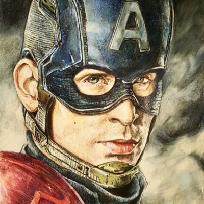 Captain America in prismacolor by Ashlie Davenport, location and date unspecified | Photo courtesy of Ashlie Davenport, St. George News