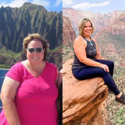 A before and after photo shows RuthAnn Beardsleys’ weight loss transformation, location and date unspecified | Photo courtesy of RuthAnn Beardsley, St. George News