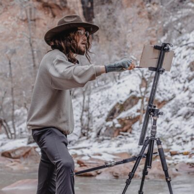 Artist Steven Anzardo paints the landscape around him, Location and date unspecified | Photo courtesy of Steven Anzardo, St. George News