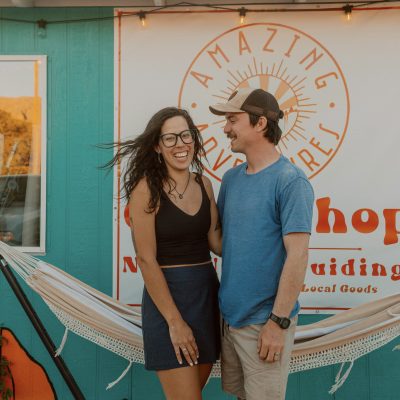 Husband Jared Wright and wife Cindy Alfaro stand in front of their shop, Amazing Adventures, La Verkin, date unspecified | Photo by Emmy Shaffer courtesy of Cindy Alfaro, St. George News