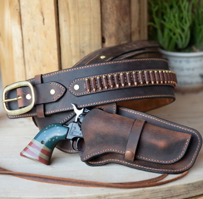 A gun holster and belt created by Lazy 3 Leather Company is on display, location and date unspecified | Photo courtesy of Todd and Lucy Duke, St. George News