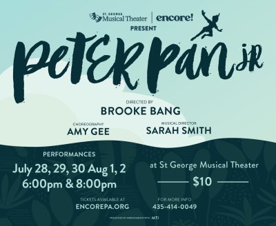 A graphic shows the upcoming Peter Pan Jr show information | Photo courtesy of Adam Record, St. George News