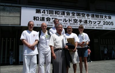 Shannon Modry poses with Master Kurobane at the Wado-kai karate-do championship, Tokio, Japan, 2005 | Photo courtesy of Shannon Modry, St. George News