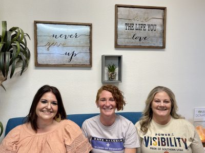 (Left to right) Drug Court Manager Mandee Krajnc, Peer Recovery Coach Crystal Randall and Program Manager Marcie Gray pose together for a photo, St. George, Utah, September 19, 2022 | Photo courtesy of Mandee Krajnc, St. George News