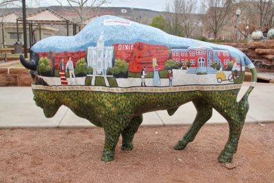 Tori Denning's art work is seen on a bison on the Utah Tech campus, St. George, Utah, date unspecified | Photo courtesy of Torie Denning, St. George News
