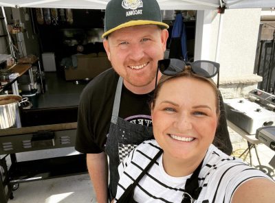 Cory and Ashley LaFranchi take a photo in front of their home restaurant in St. George, Utah, date unspecified | Photo courtesy of Cory LaFranchi, St. George News
