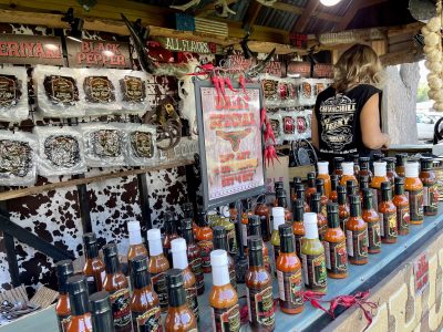 Products sold by Churchill Jerky are shown inside their "Jerky Saloon" during an event, location and date unspecified | Photo courtesy of Sean Churchill, St. George News