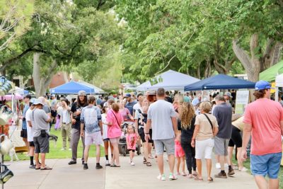 Attendees of the St. George Downtown Farmers Market shop local vendors, St. George, Utah, date unspecified | Photo courtesy of Ashley Tiller, St. George News