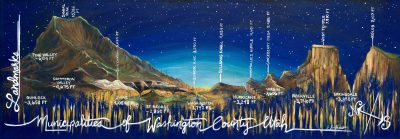 Landmarks of Washington County are shown in a painting by Stephanie Lindhardt, location and date unspecified | Photo courtesy of Stephanie Lindhardt, St. George News