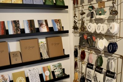Journals, postcards and keychains designed by Heather Carson are seen inside Mojave at Green Gate Village, St. George, Utah, Jan. 25, 2023 | Photo by Jessi Bang, St. George News