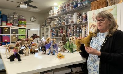 Debbie Hussey talks about her wool sculpting at her home art studio in St. George, Utah on March 22, 2023 | Photo by Jessi Bang, St. George News