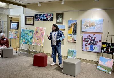 Artist Joaquin Jimenez speaks at Connect in St. George, Utah, date unspecified | Photo courtesy of Joaquin Jimenez, St. George News