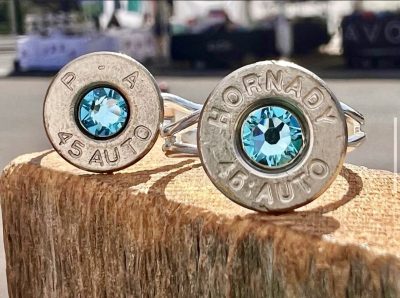 Rings by Country Strong Ammo Jewelry feature recycled bullet casings and Swarovski crystals, location and date unspecified | Photo courtesy of Taylor Meserve, St. George News