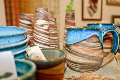 Desert-inspired pottery by Sun Lotus Designs are on display inside MoFACo in downtown St. George, Utah, Aug. 2, 2023 | Photo by Jessi Bang, St. George News