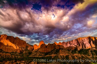 An image by Shirley Smith features a Kolob sunset against the red mountains | Photo courtesy of Shirley Smith, St. George News