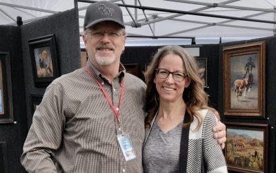 Artist Daren Wilding and his wife Mellonee pose for a photo at the St. George Art Festival in St. George, Utah, date unspecified | Photo courtesy of Daren Wilding, St. George News