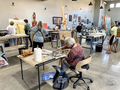 An art class takes place at MakeSpace Kayenta in Ivins, Utah, date unspecified | Photo courtesy of Darcy Lee Saxton, St. George News