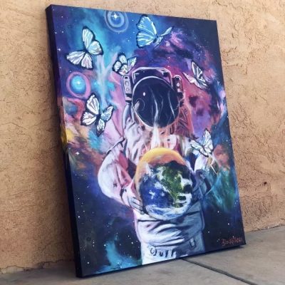 A painting by Ohna Radiance features an astronaut, location and date unspecified | Photo courtesy of Ohna Radiance, St. George News