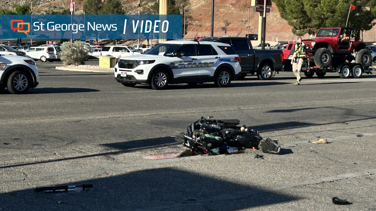 Motorcycle-SUV collision closes westbound St. George Boulevard near Bluff Street – St. George News